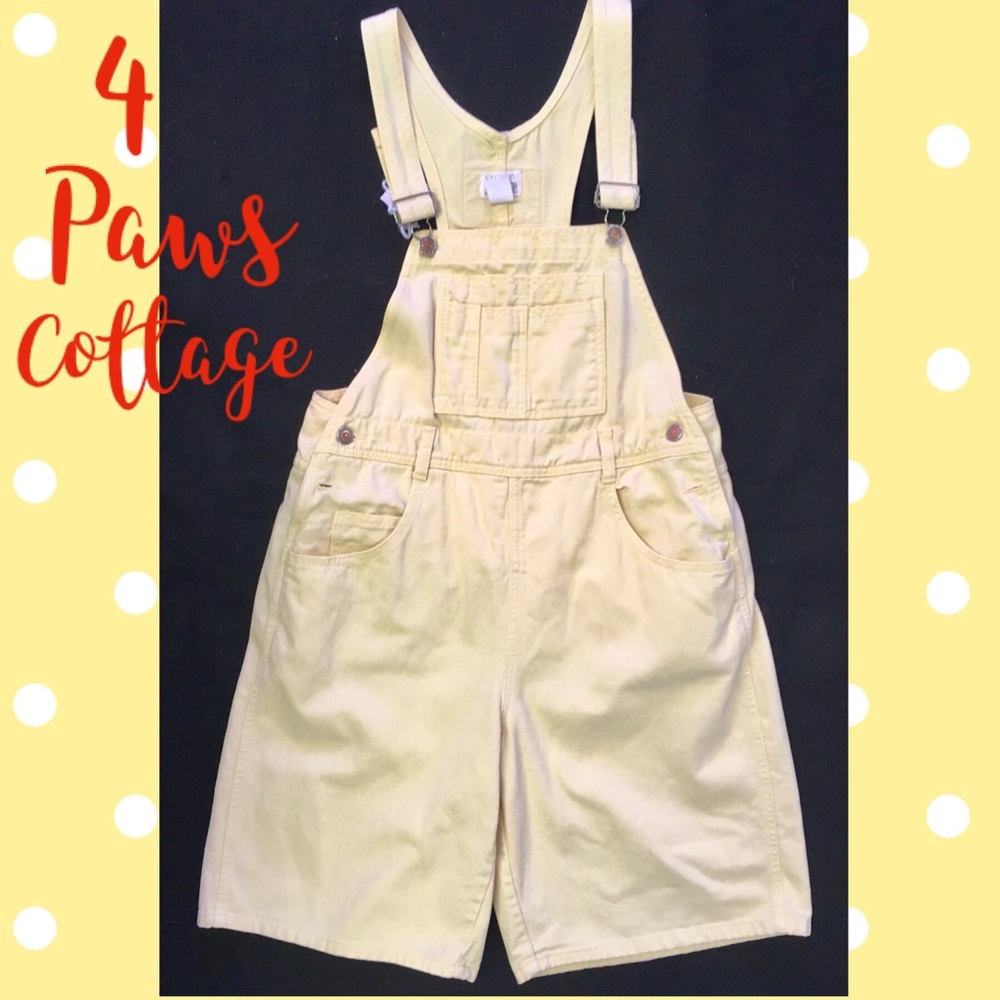 Yellow Moda I’ntl The London Jean Overall Shorts